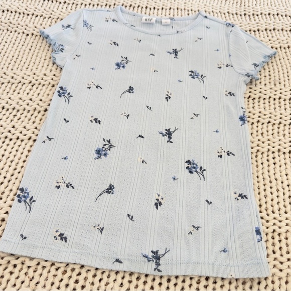 Gap Girls Short Sleeve Flowers T-Shirt Size Small - Picture 2 of 4